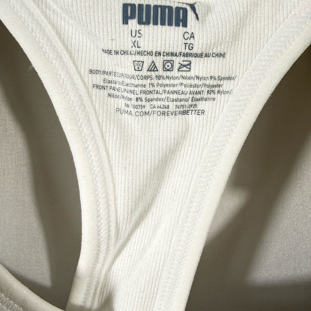 PUMA Women's Black and White Sports Bra - Picture 2 of 2